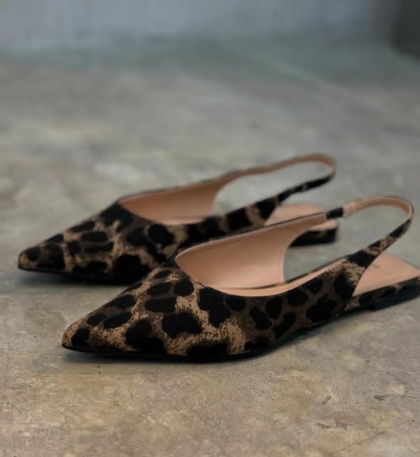 Slingback Punta Fina Animal Print