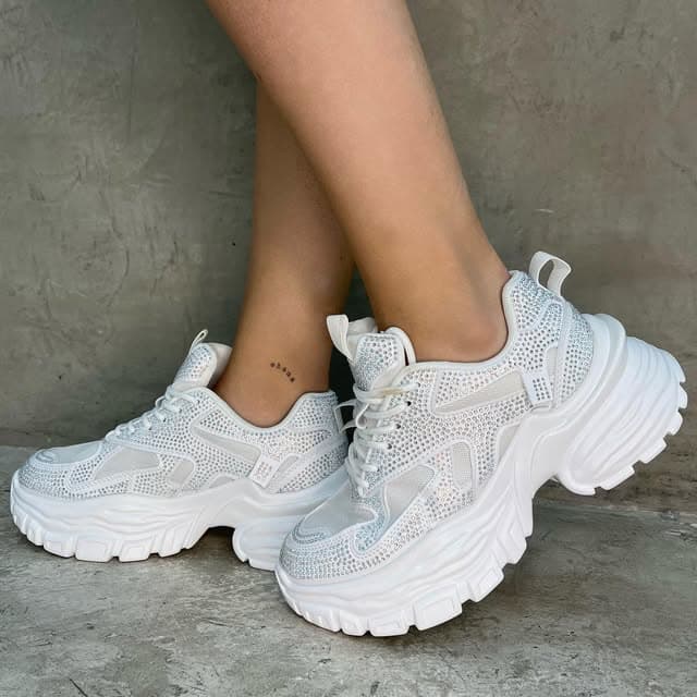 Zapatilla Plataforma Cristales
